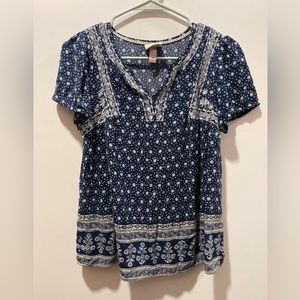Blue Knox rose shirt
